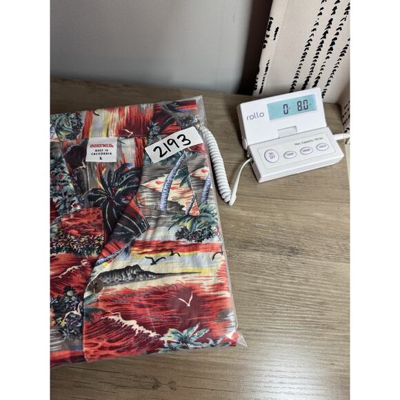 Birdwell Beach Britches Hawaiian Shirt Mens L Red Aloha Sunset California - Picture 9 of 9